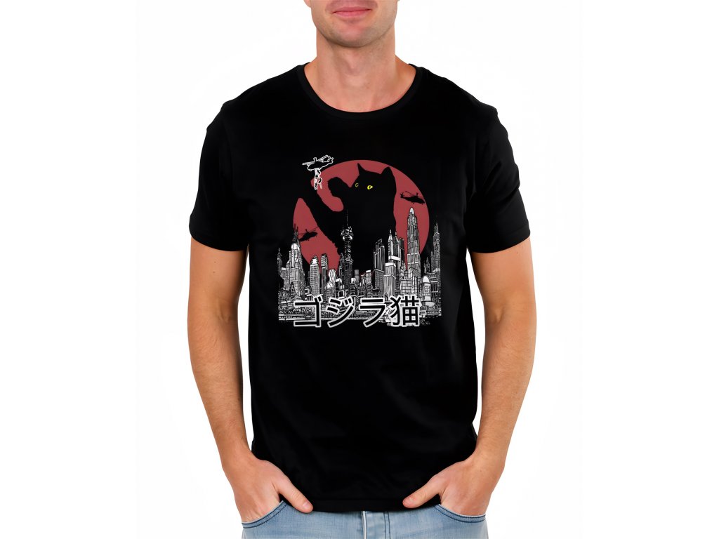 Férfi póló, Godzilla macska