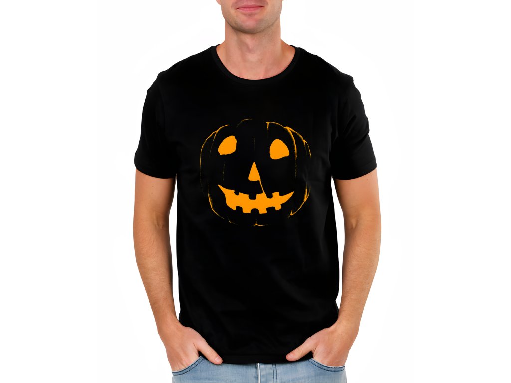 Pánske tričko, v žiarivom štýle na Halloween
