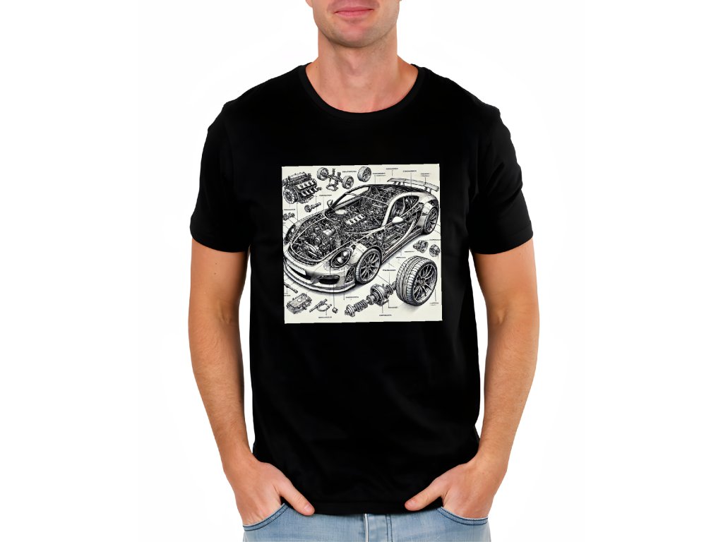 Pánske tričko, Technický popis Porsche 911