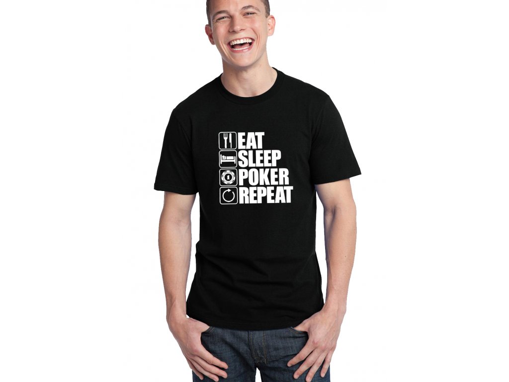 Pánske tričko Eat, Sleep, Poker, Repeat