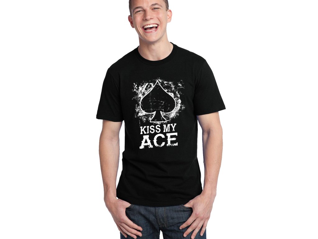 Pánske pokerové tričko - Kiss Me Ace