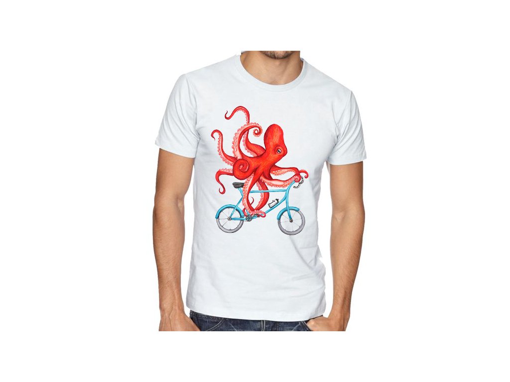 Pánske tričko Cyklista Chobotnica