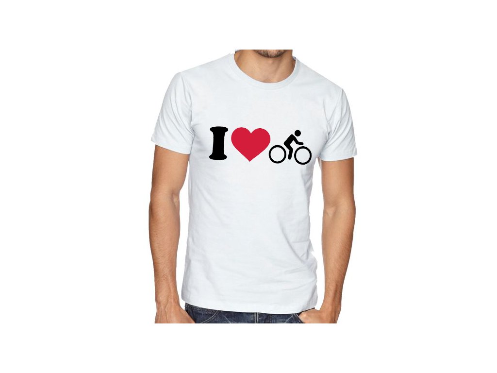 Pánske tričko s nápisom "Milujem cyklistiku"