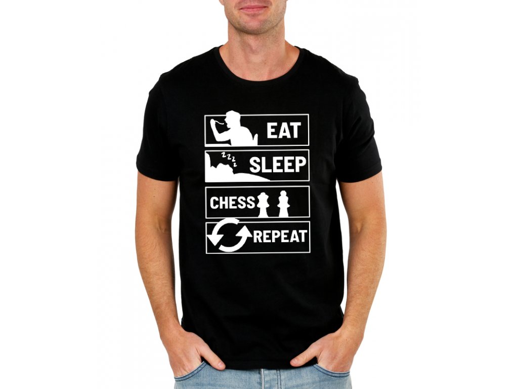 Pánske tričko Eat Sleep Chess Repeat