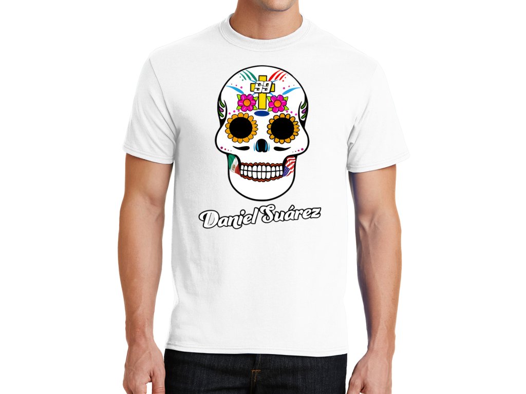 Daniel Suárez pánske tričko so vzorom cukrovej lebky