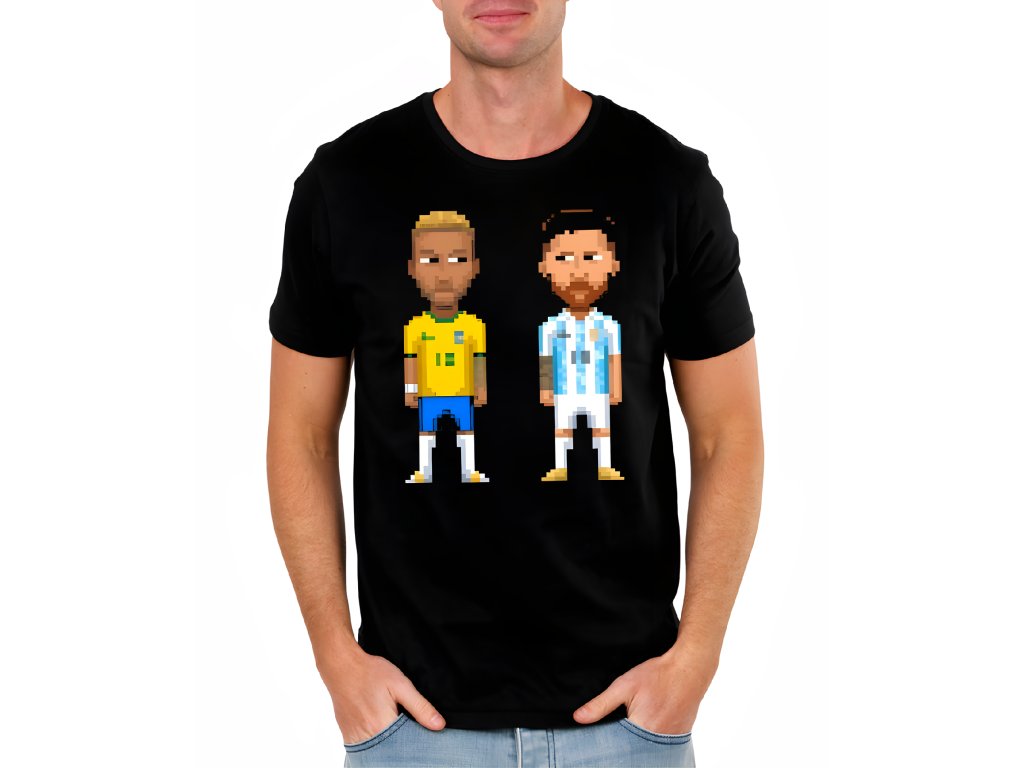 Pánske tričko Pixel Rivals Neymar Vs Messi