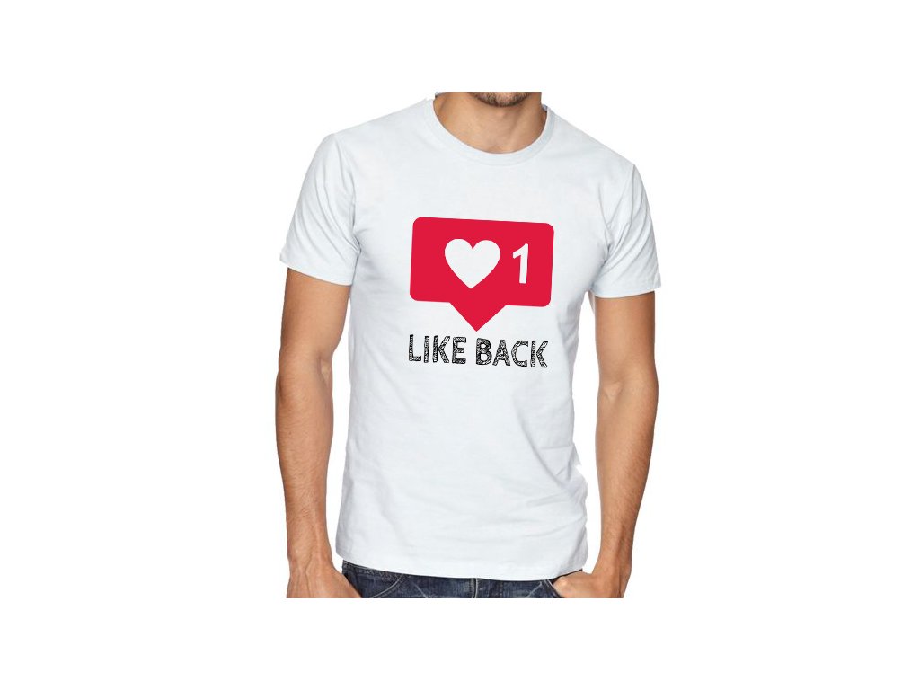 Pánske tričko na Instagrame, s nápisom srdiečko