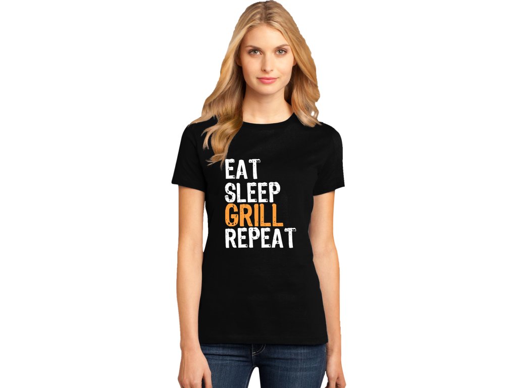 Dámske tričko Eat Sleep Grill Repeat