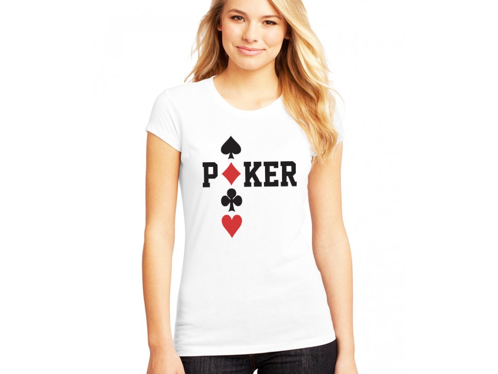 Dámske tričko Poker Káry Piky Kríže Srdcia