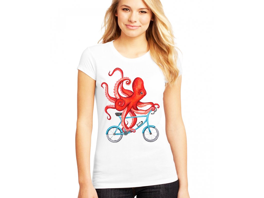 Dámske tričko Cyklista Chobotnica