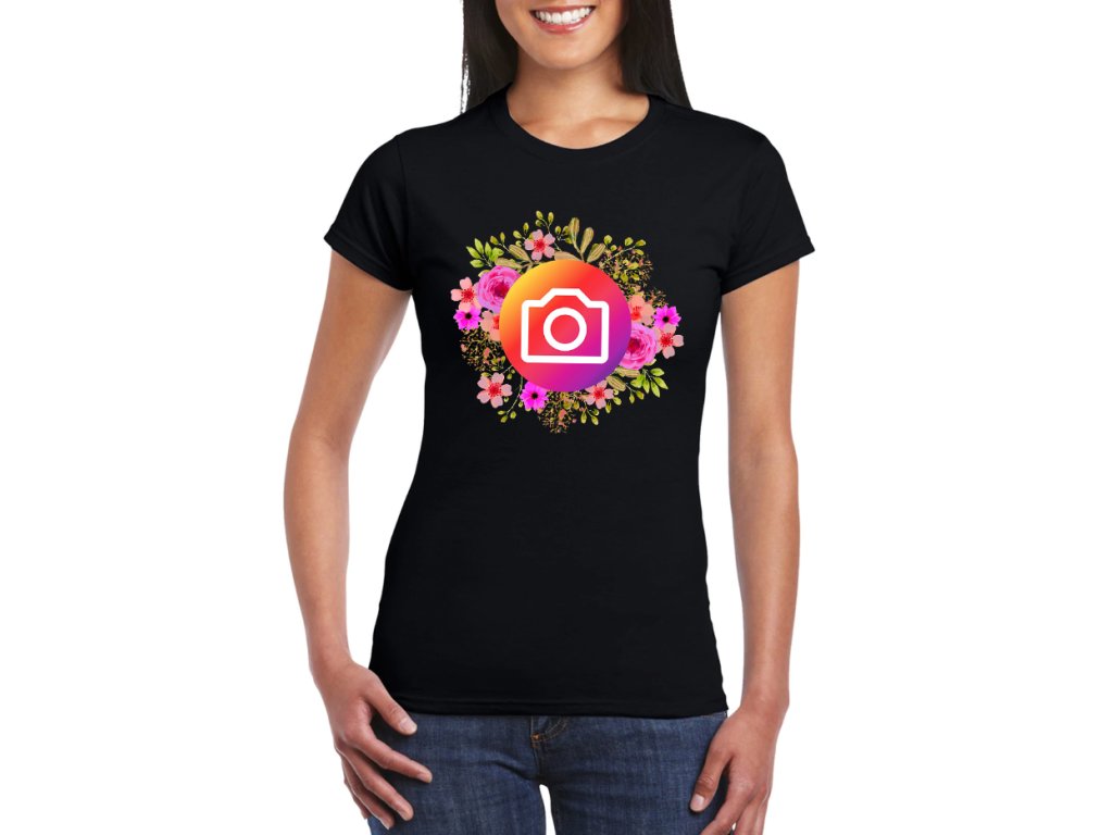 Dámske kvetinové Instagram tričko