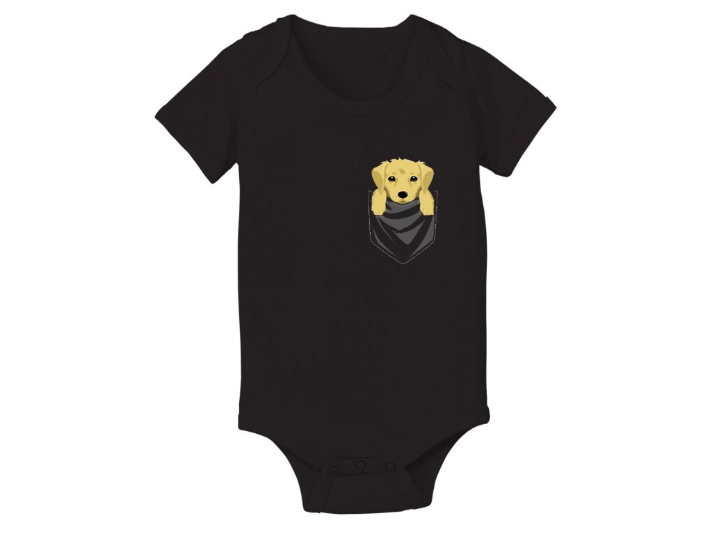 Detské body Golden Retriever s vreckom