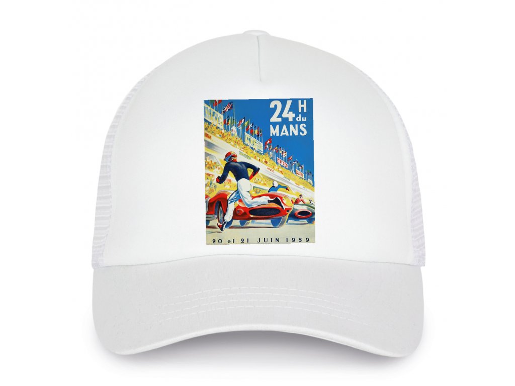 Detská čiapka Le Mans 1959 - pretekárska legenda na retro plagáte