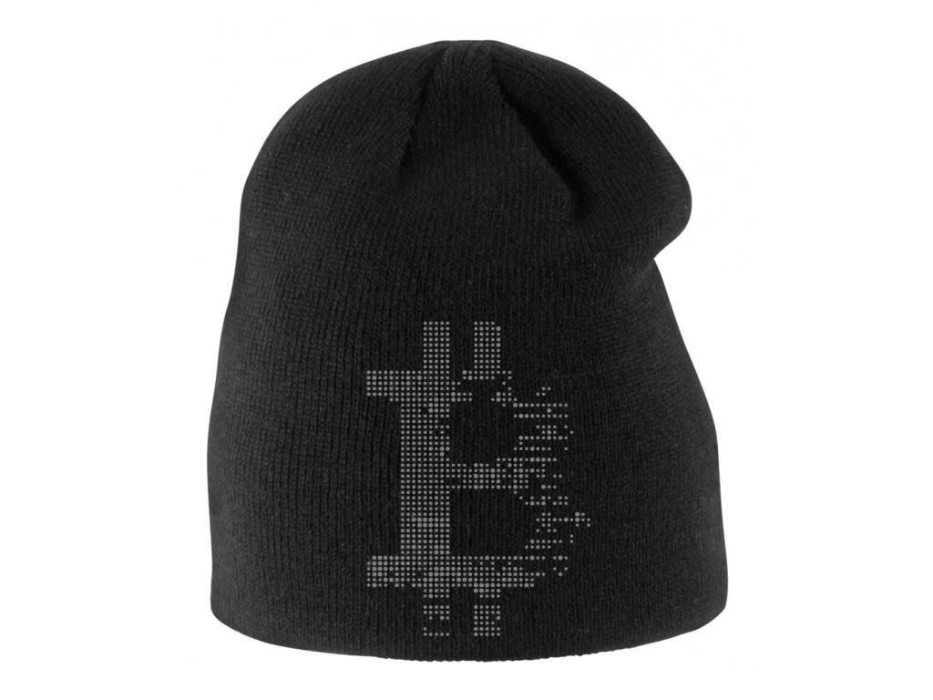 Detská zimná čiapka bitcoin znak