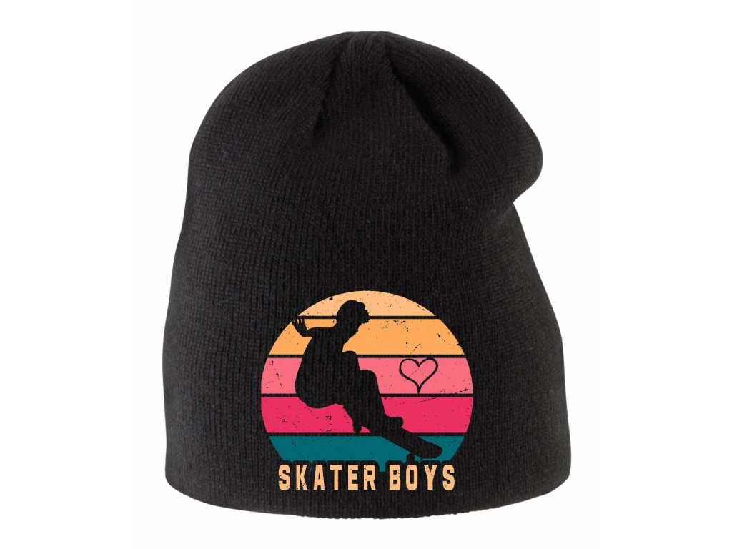 Detská zimná čiapka Skateborďáci