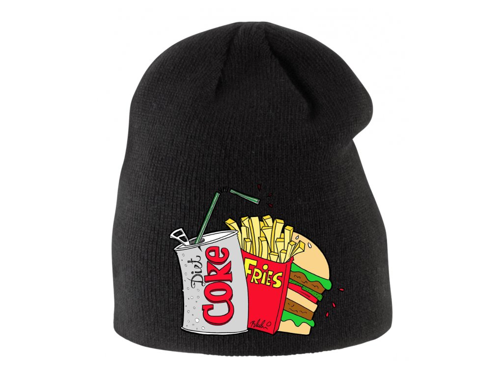 Detská zimná čiapka Cola s vyprážaným hamburgerom