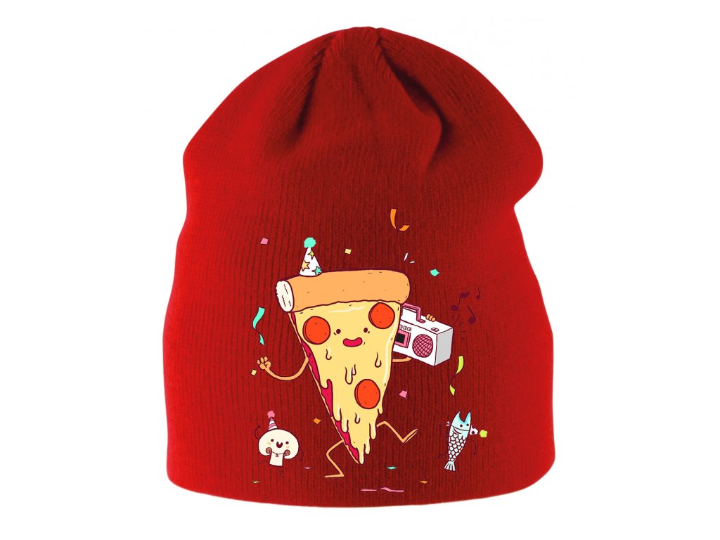 Detská zimná čiapka Pizza párty