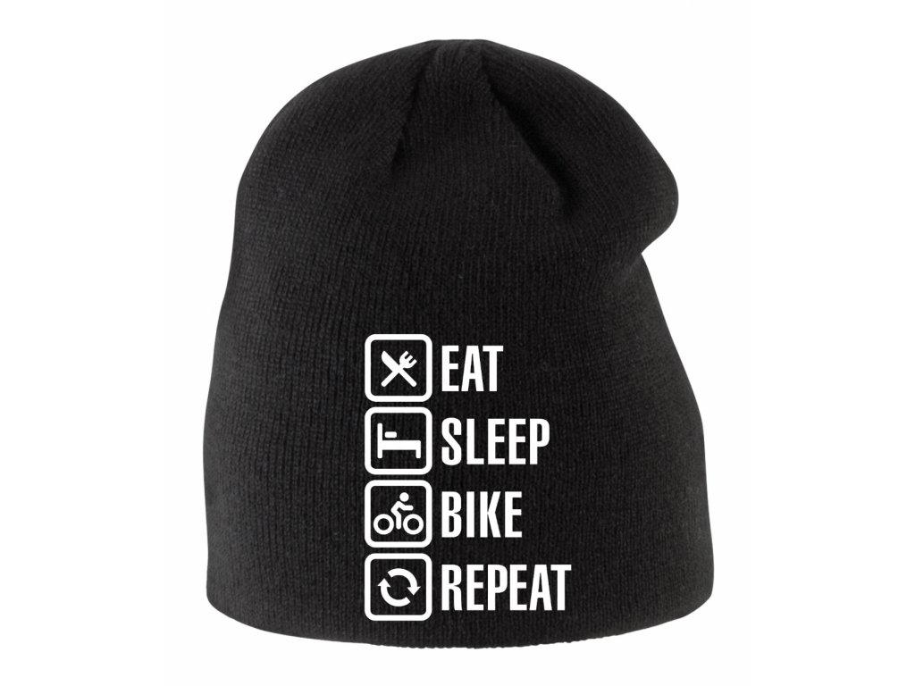 Detská zimná čiapka Eat Sleep Motorcycle Repeat