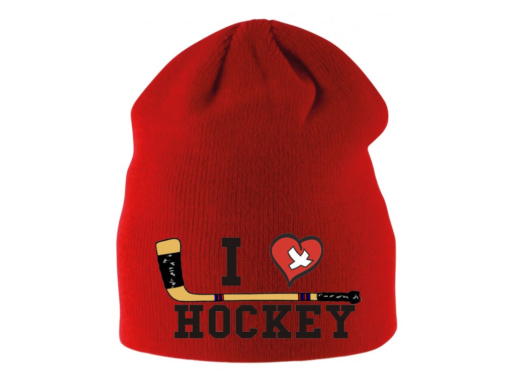 Detská zimná čiapka I love hockey