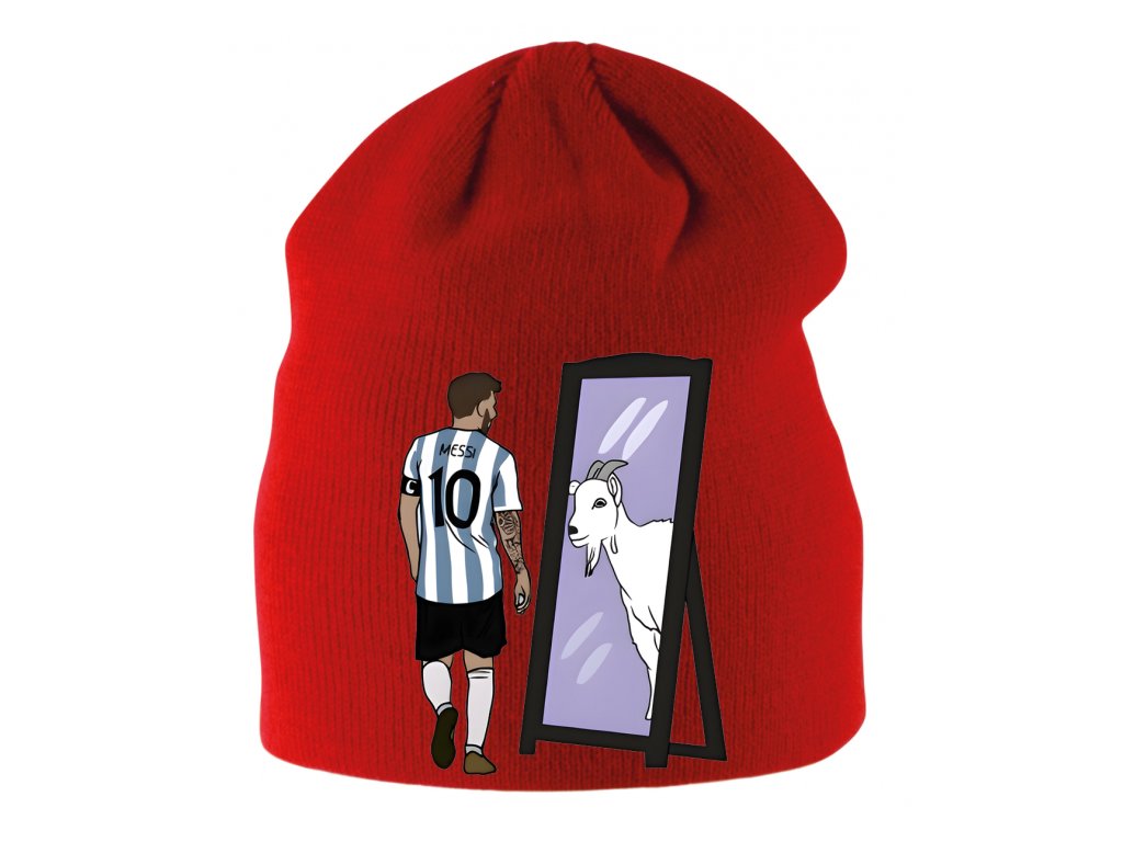 Messi vidí v zrkadle GOAT detská zimná čiapka