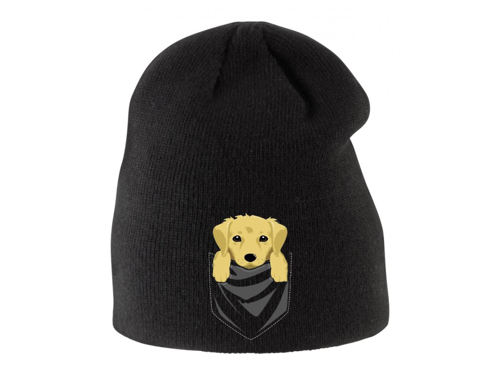 Detská zimná čiapka Golden Retriever s vreckom