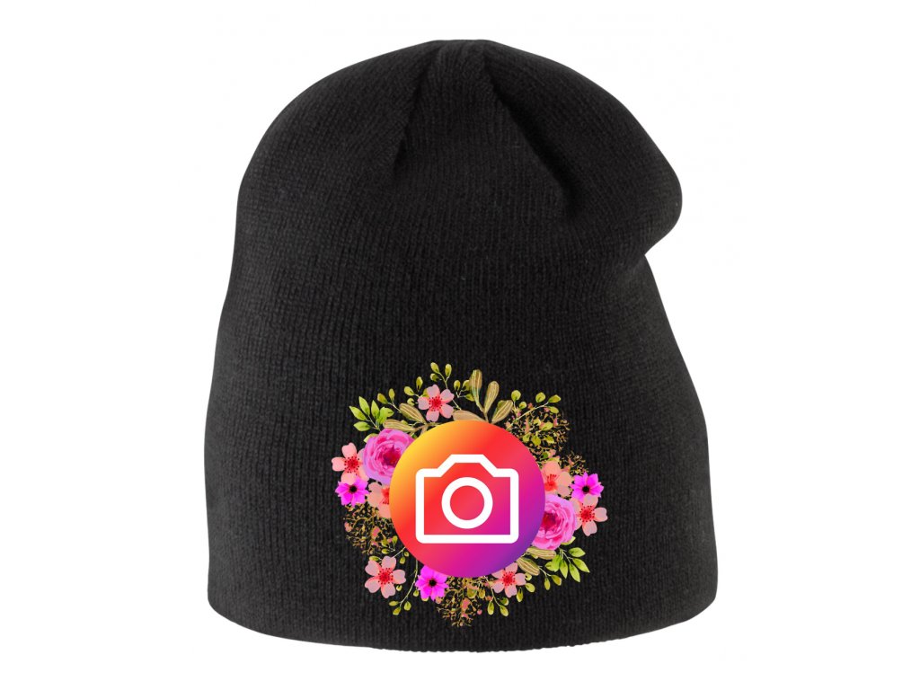 Detská zimná čiapka Instagram kvety