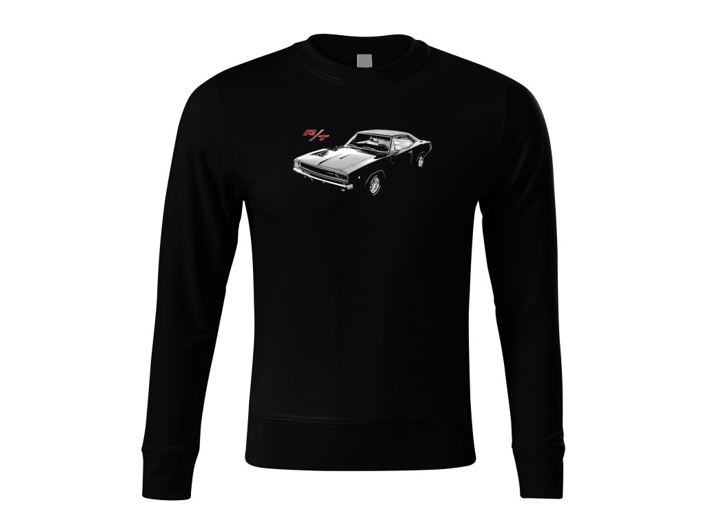 Mikina s kapucňou čierny Dodge Charger R:T