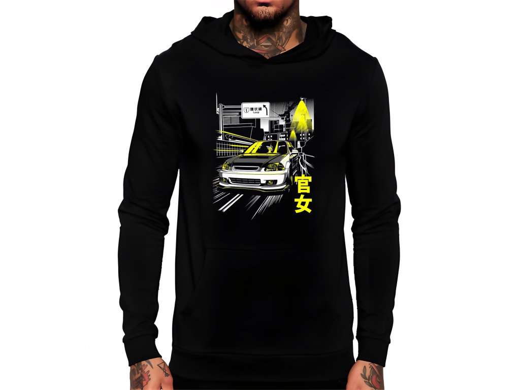Japonská pouličná nálada sveter! Pre fanúšikov Hondy a driftu