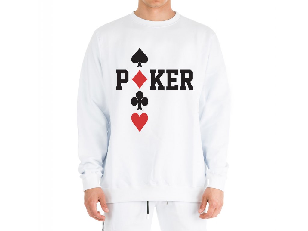 Poker mikina, káro, pika, kríž, srdce