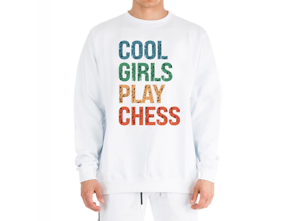 Mikina Cool dievčatá hrajú šach