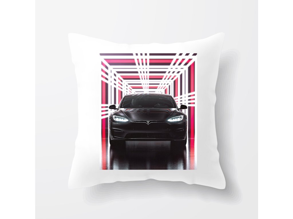 Tesla kockovaný vankúš