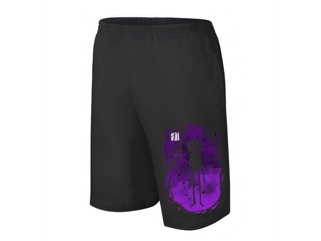 Pánske/detské Minecraft Enderman šortky