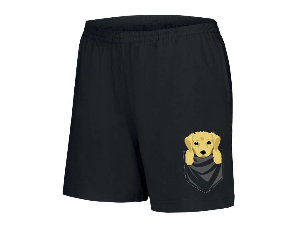 Dámske šortky Golden Retriever vzor s vreckom
