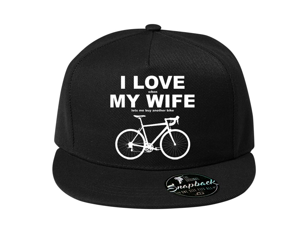 Snapback Milujem ženy, keď im môžem kúpiť nový bicykel