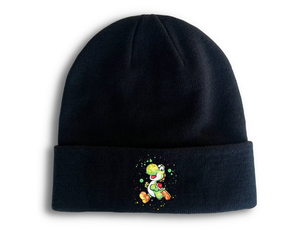 Pletená zimná čiapka Yoshi v galaxických farbách