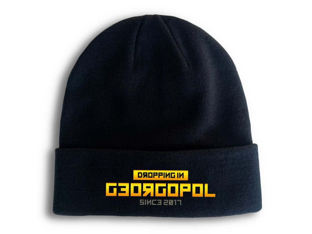 Zimná pletená čiapka PUBG Skočím do Georgopolu