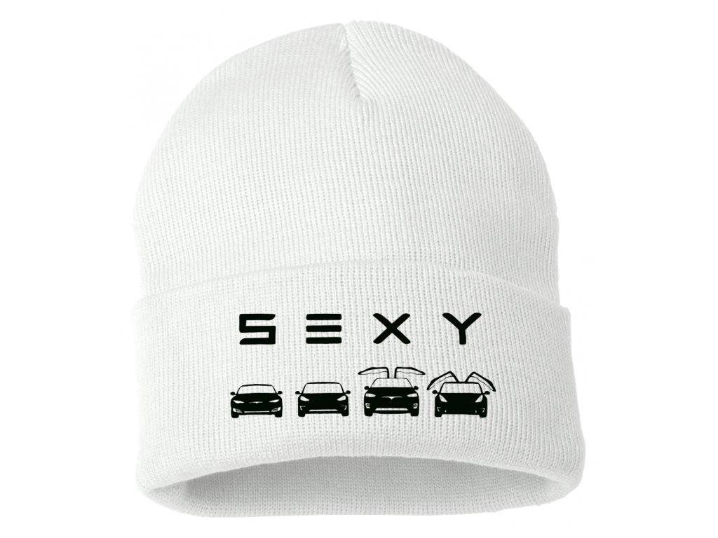 Pletená zimná čiapka Tesla Model SEXY