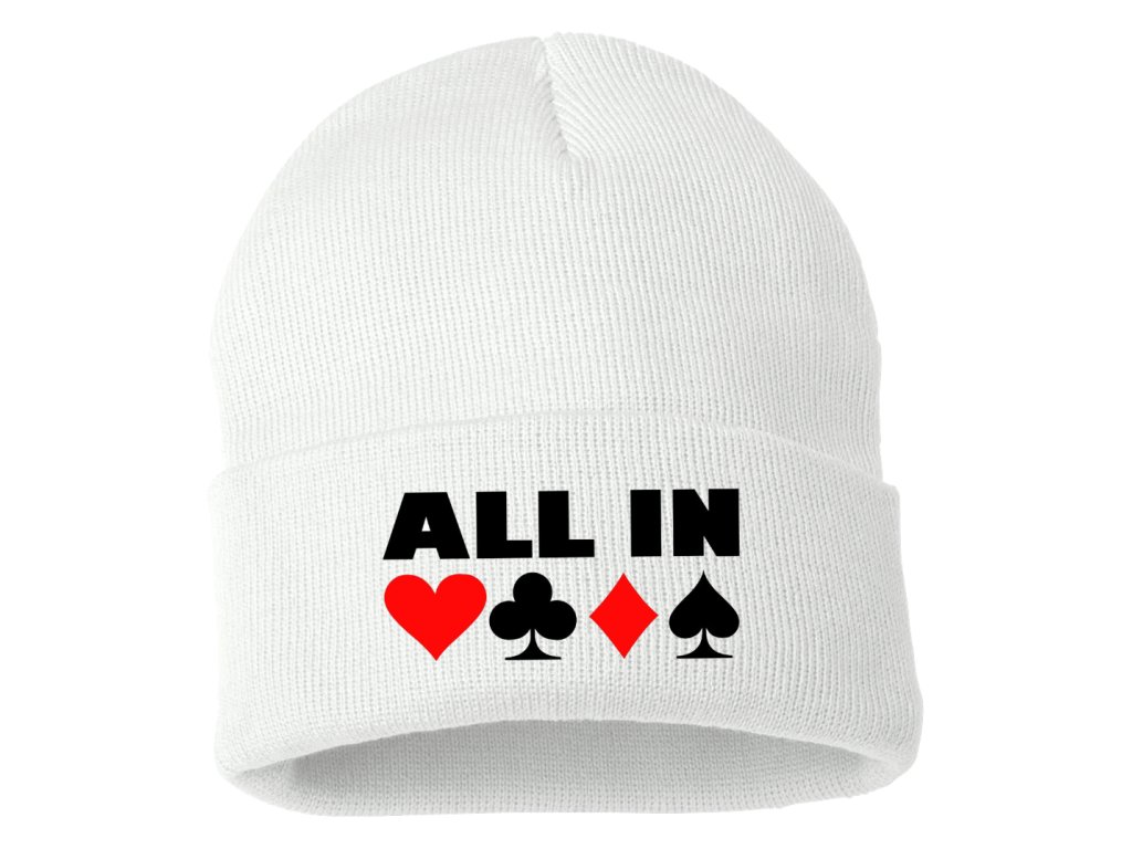 ALL IN Poker pletená zimná čiapka