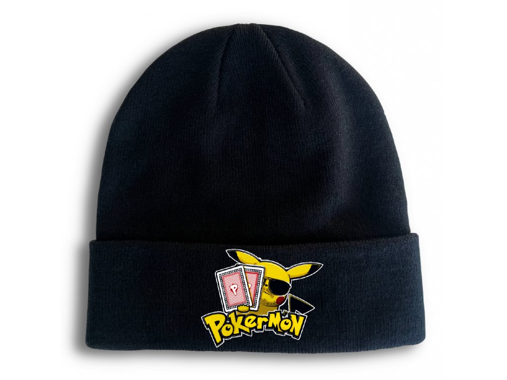 Pletená zimná čiapka Poker a Pokémon