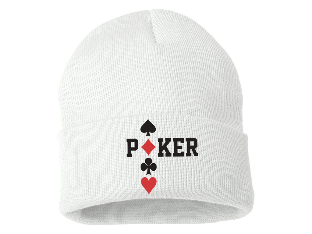 Pletená zimná čiapka Poker Káro Pika Kríž Srdcia