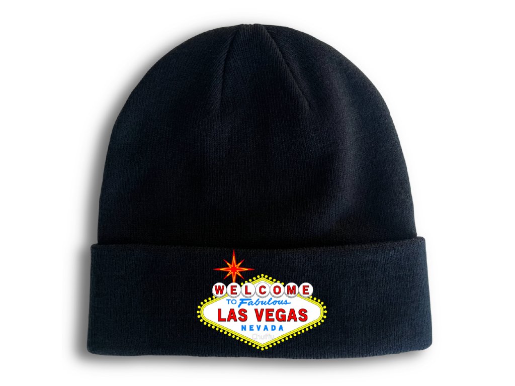 Pletená zimná čiapka Vitajte v Las Vegas