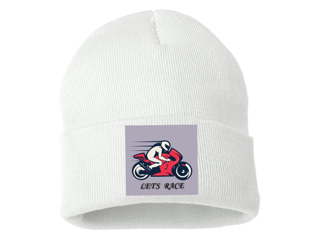 Pletená zimná čiapka Motocyklový pretekár