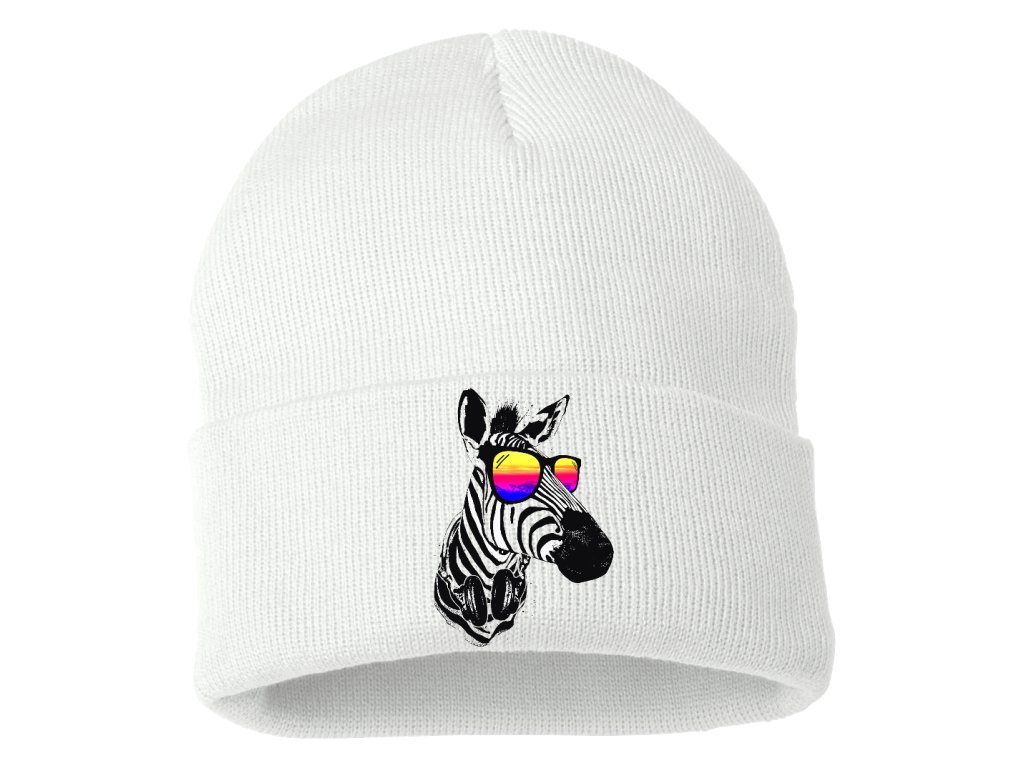 Pletená zimná čiapka Zebra
