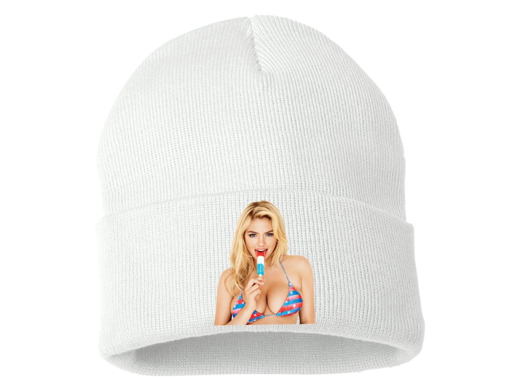 Kate Upton zimná pletená čiapka