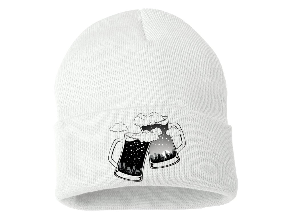 Pletená zimná čiapka večerné pivo