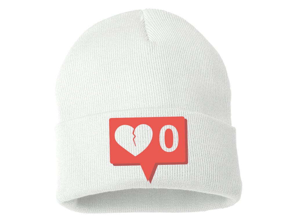 Pletená zimná čiapka Žiadne Instagram notifikácie