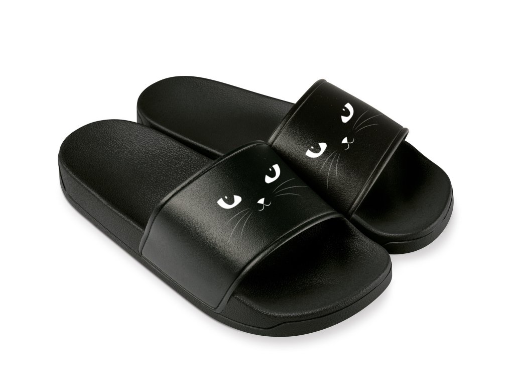 Papuče čierna mačka