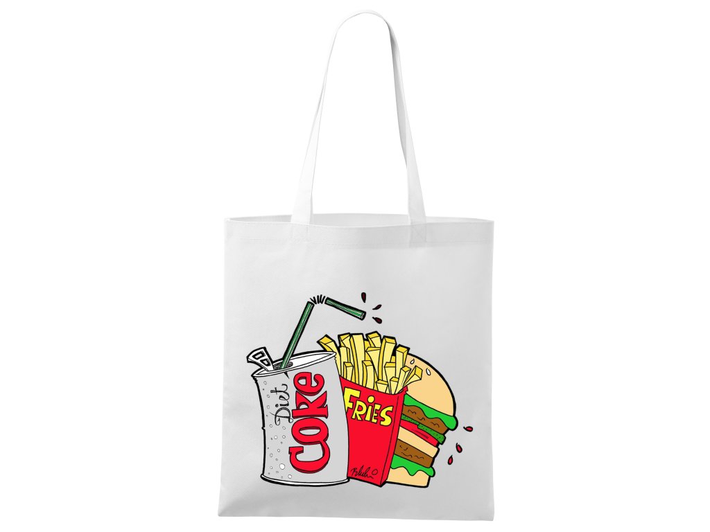 Nákupná taška Kola s grilovaným hamburgerom