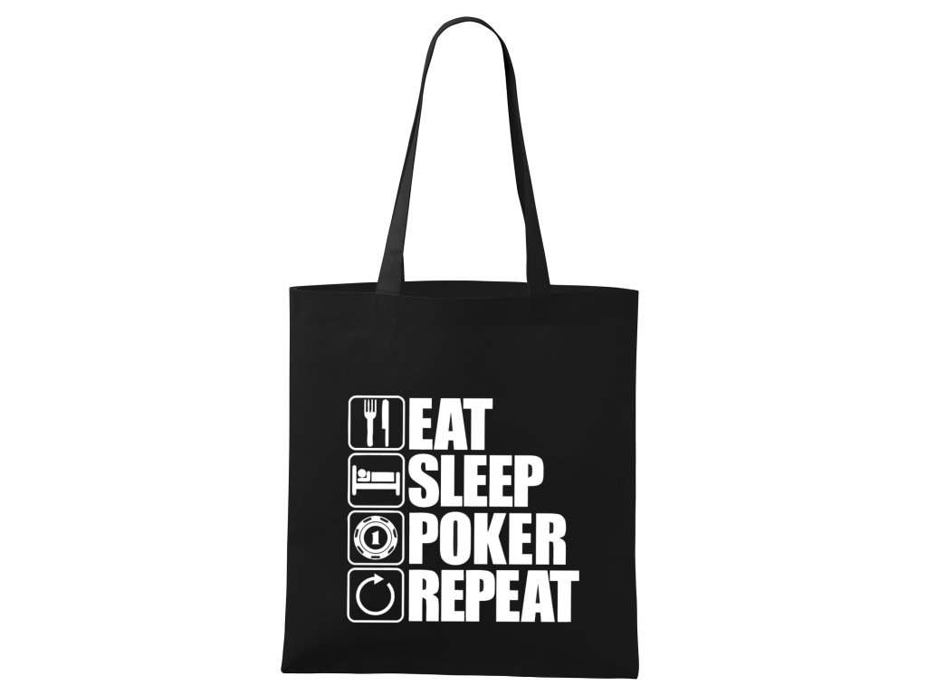 Nákupná taška Jedz, Spi, Poker, Opakuj