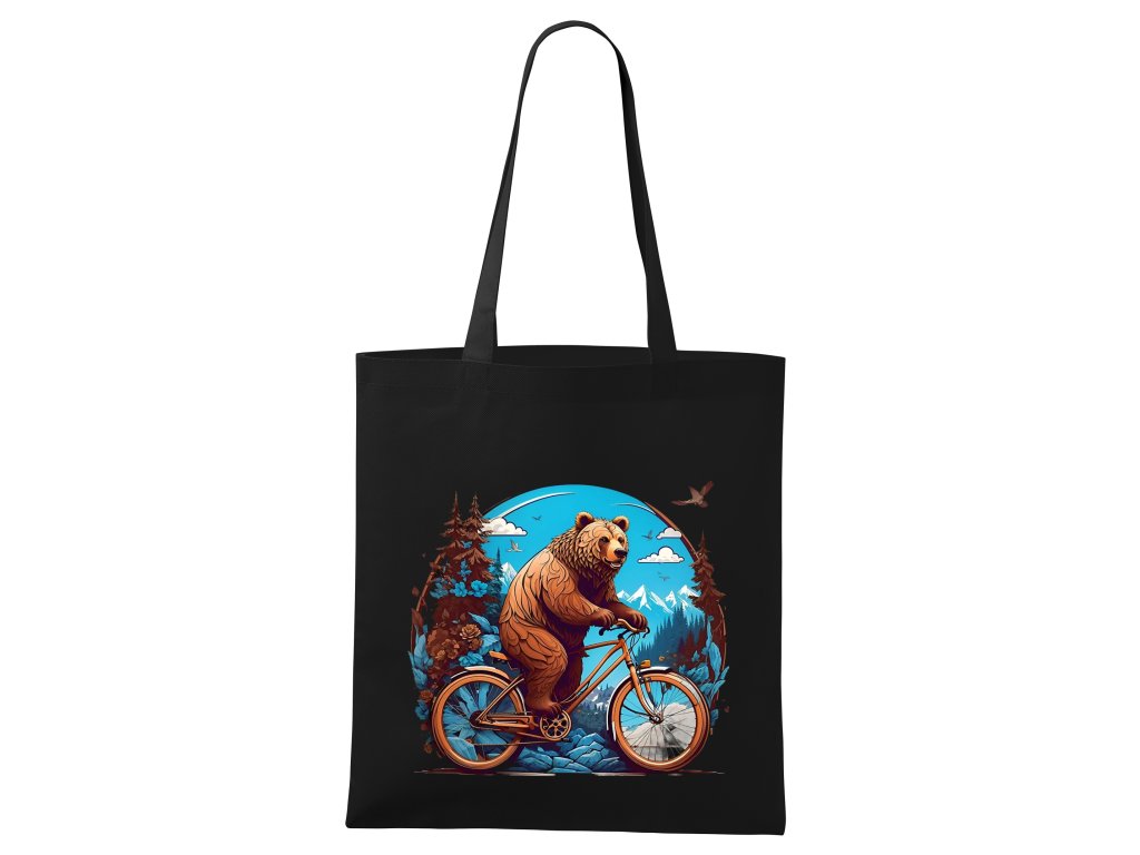 Nákupná taška Medveď na bicykli
